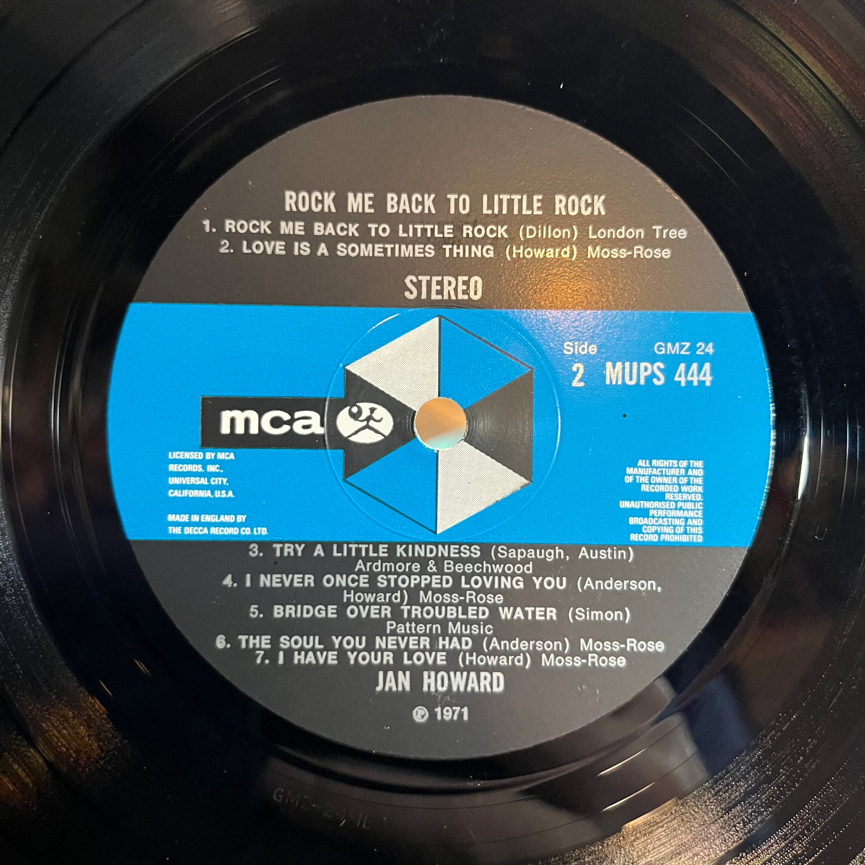Jan Howard - Rock Me Back To Little Rock (UK VINYL) | Near Mint (NM) Near Mint (NM)