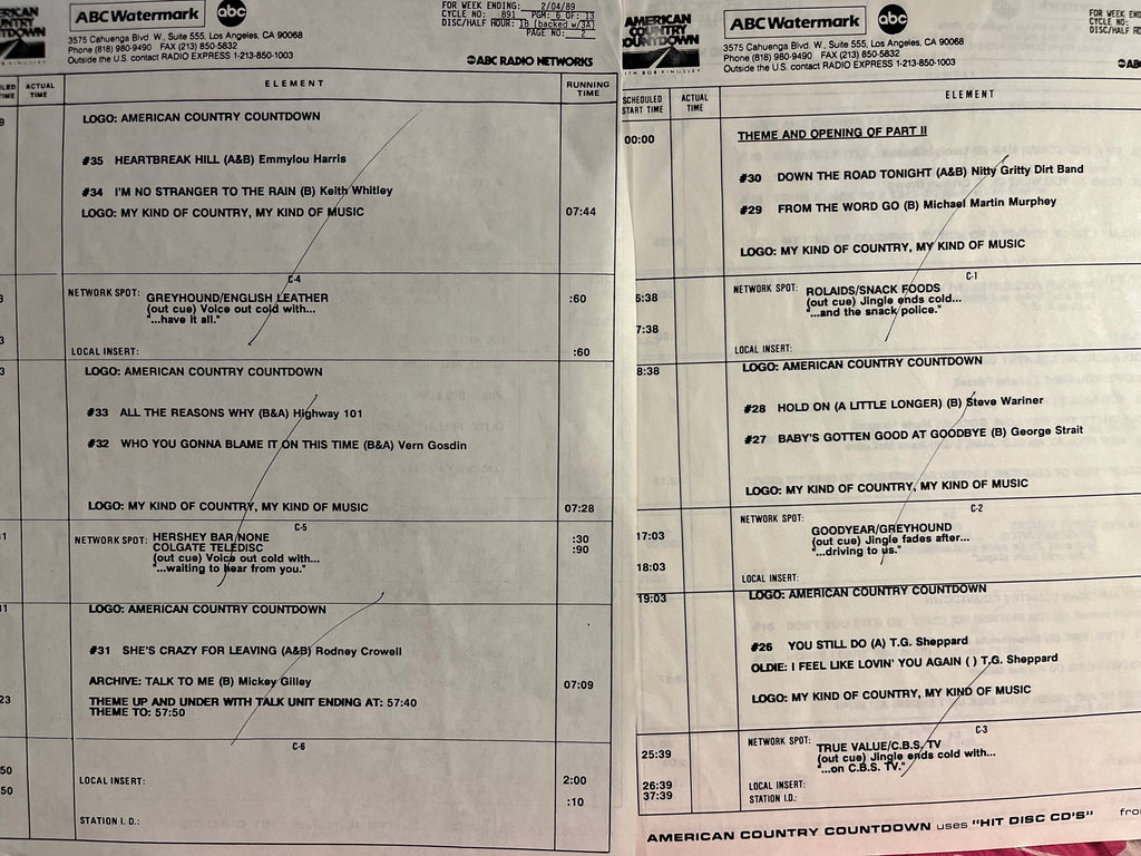 Various - American Country Countdown 2-3-89 891-6 | Near Mint (NM) Excellent (EX)