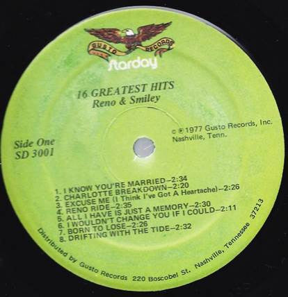 Reno And Smiley - 16 Greatest Hits (VINYL) | Near Mint (NM) Near Mint (NM)