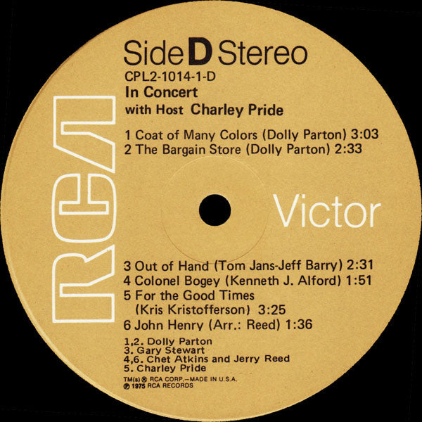 Various - In Concert With Host Charley Pride | Near Mint (NM) Near Mint (NM)