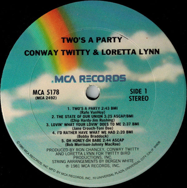 Conway Twitty & Loretta Lynn - Two's A Party *CRC* | Near Mint (NM) Near Mint (NM)