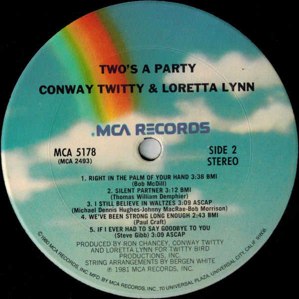 Conway Twitty & Loretta Lynn - Two's A Party *CRC* | Near Mint (NM) Near Mint (NM)
