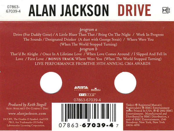 Alan Jackson (2) - Drive (CASSETTE) | Near Mint (NM) Near Mint (NM)
