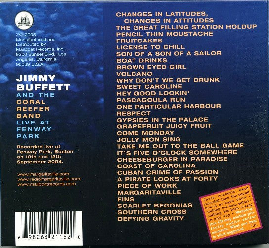 Jimmy Buffett - Live At Fenway Park (3xCD) | Very Good Plus (VG+) Excellent (EX)