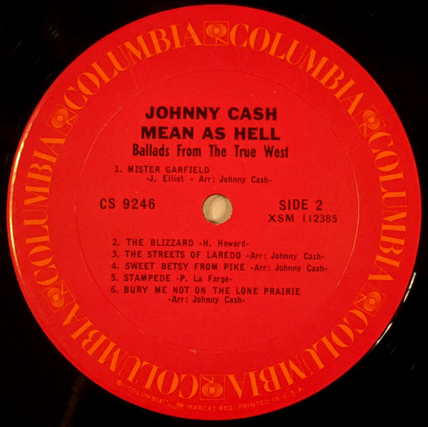 Johnny Cash - Mean As Hell! - Ballads From The True West *STEREO/TERRE HAUTE* | Very Good Plus (VG+) Near Mint (NM)