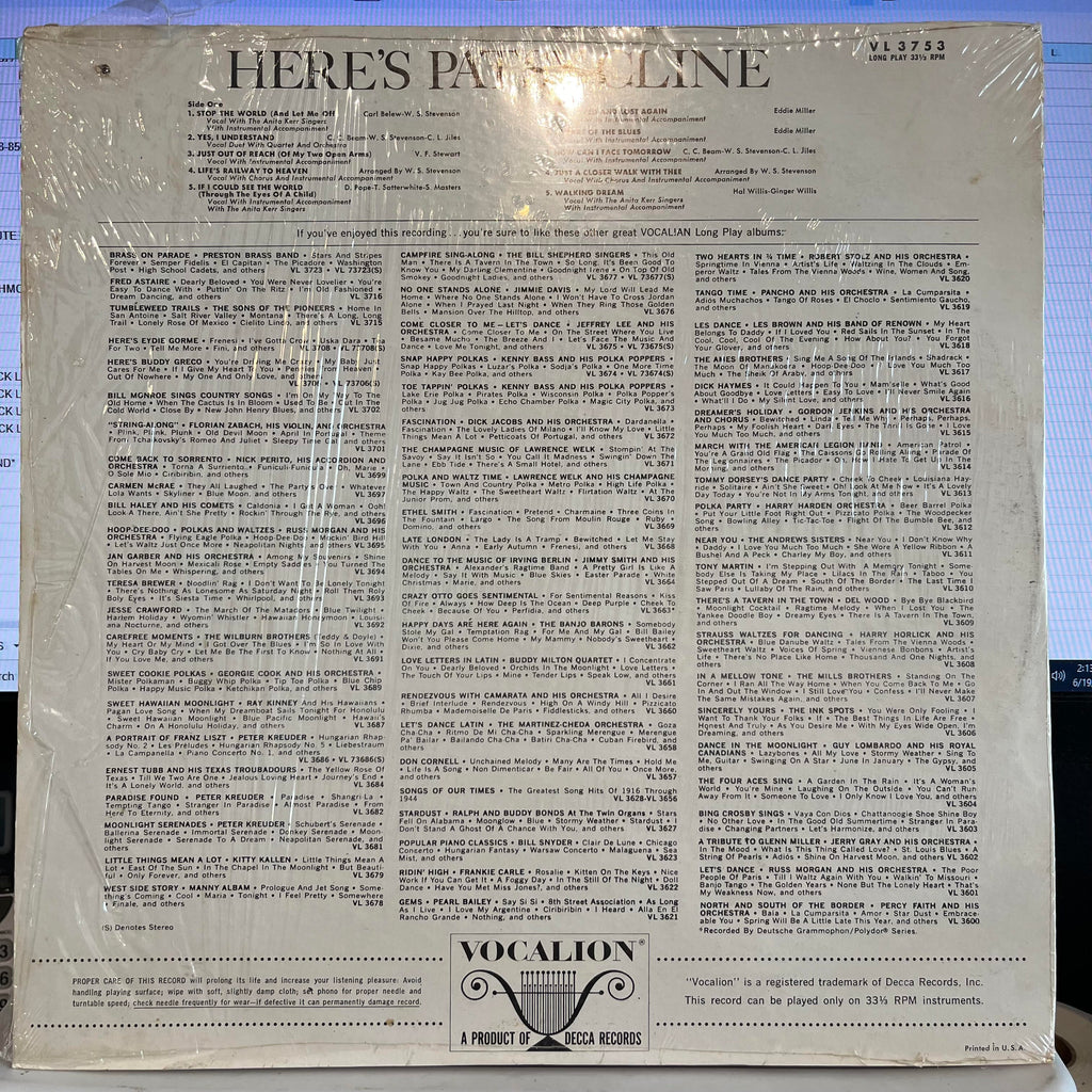 Patsy Cline - Here's Patsy Cline | Very Good (VG) Excellent (EX)