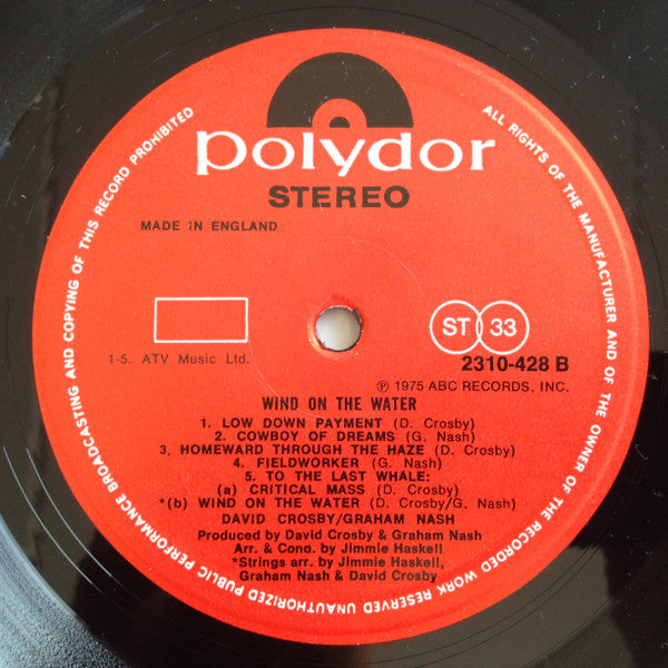 Crosby & Nash - Wind On The Water | Near Mint (NM) Near Mint (NM)