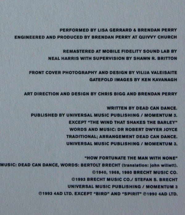 Dead Can Dance Into The Labyrinth 4AD 2xLP, Album, RE, RM Mint (M) Mint (M)
