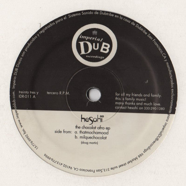 Hesohi - The Chocolat Afro EP (VINYL) | Excellent (EX) Generic