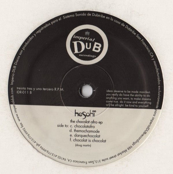 Hesohi - The Chocolat Afro EP (VINYL) | Excellent (EX) Generic