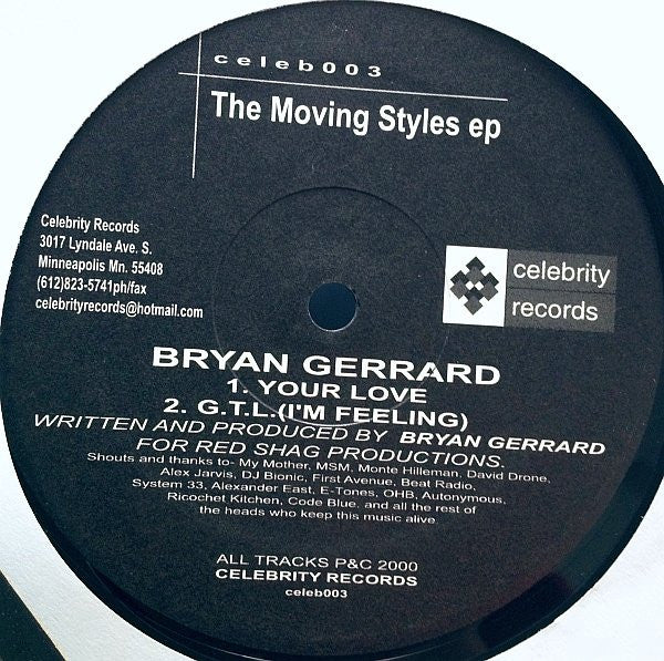 Bryan Gerrard - The Moving Styles EP | Excellent (EX) Generic