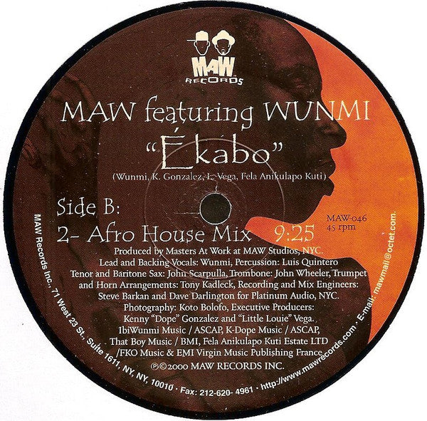 Masters At Work Featuring Xaviera Gold - Ékabo (VINYL) | Near Mint (NM) Near Mint (NM)