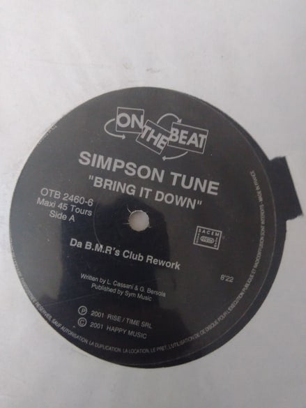 Simpson Tune - Bring It Down | Very Good Plus (VG+) Generic