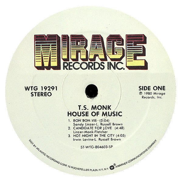 T.S. Monk - House Of Music (VINYL) | Excellent+ (EX+) Excellent+ (EX+)