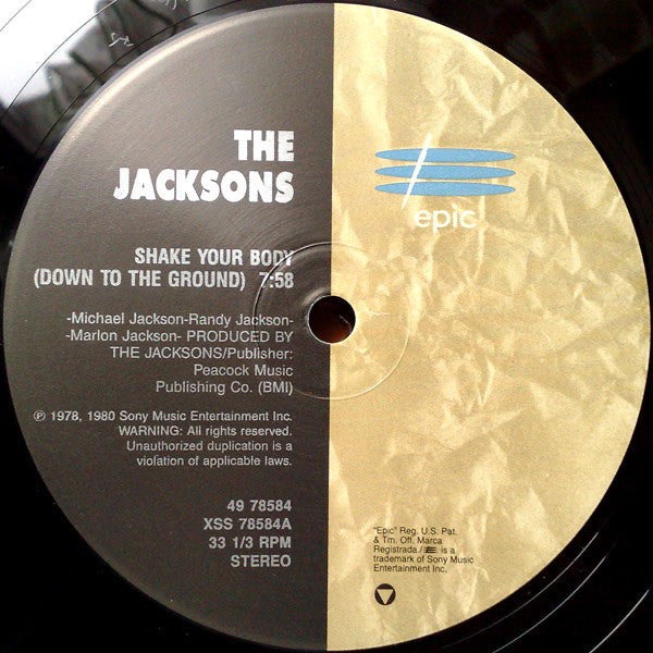 The Jacksons - Shake Your Body (Down To The Ground) / Can You Feel It (VINYL) | Excellent (EX) Excellent (EX)