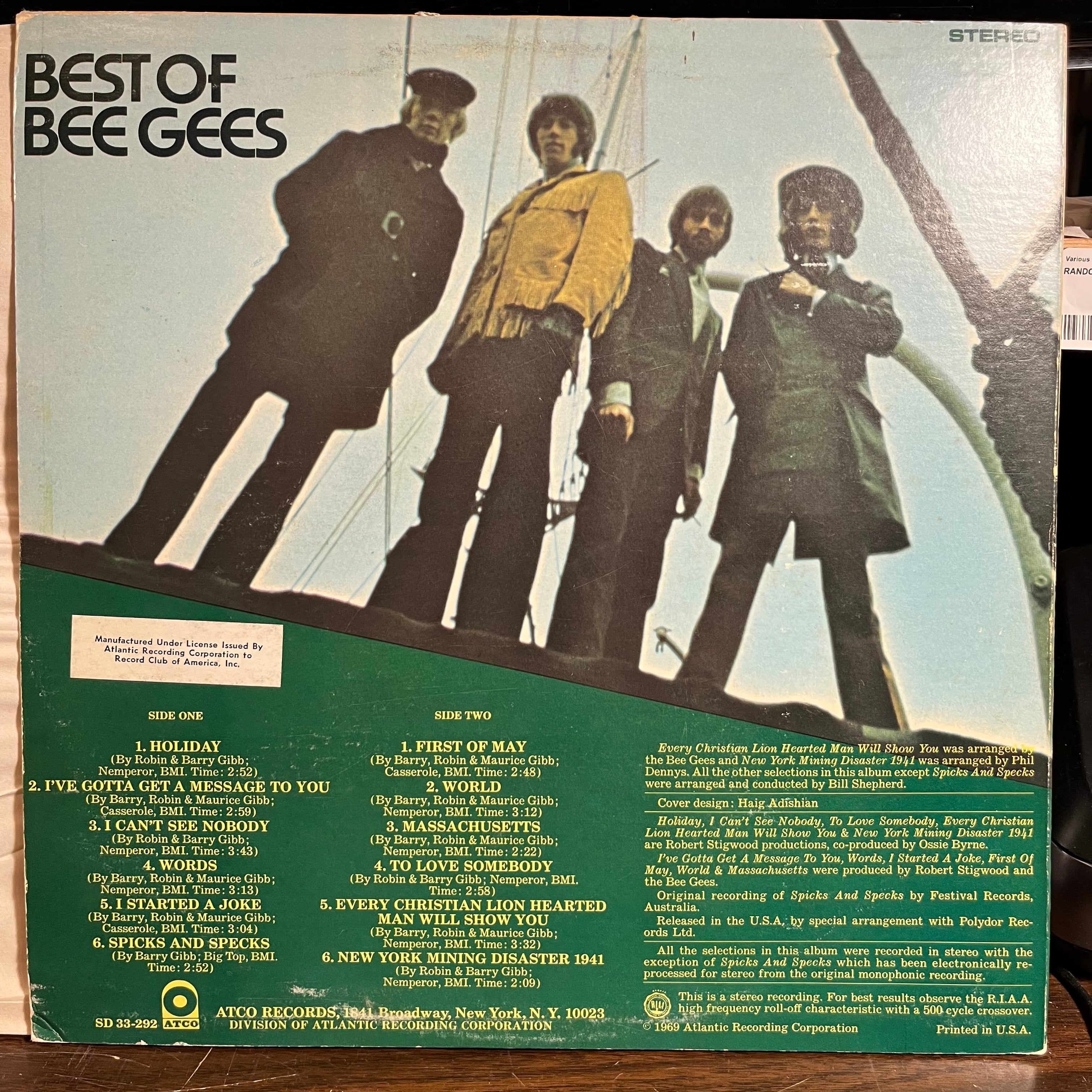 Bee Gees - Best Of Bee Gees (VINYL) | Very Good Plus (VG+) Very Good Plus Plus (VG++)