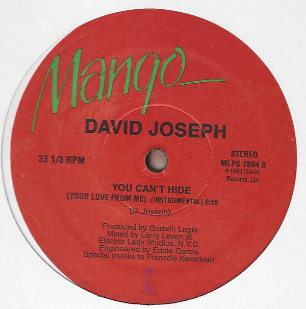 You Can't Hide (Your Love From Me) | Mint (M) Generic