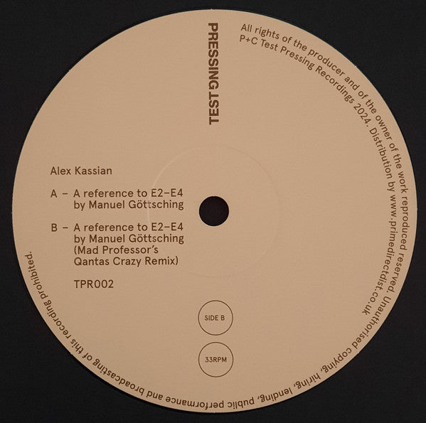 E2-E4 - A Reference To E2-E4 By Manuel Göttsching | Mint (M) Near Mint (NM)