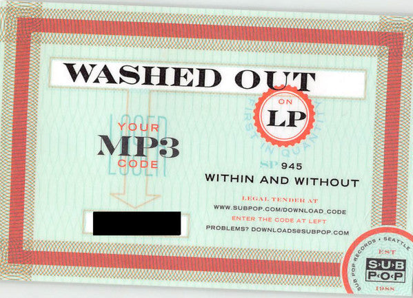 Washed Out - Within And Without (WHITE VINYL) | Near Mint (NM or M-)