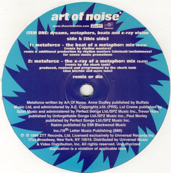 The Seduction Of Art Of Noise | Very Good Plus (VG+) Very Good (VG)