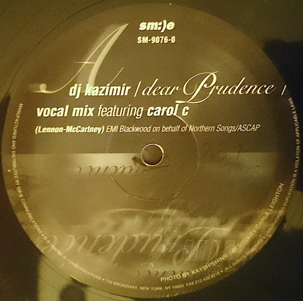DJ Kazimir - Dear Prudence (VINYL) | Excellent (EX) Excellent (EX)