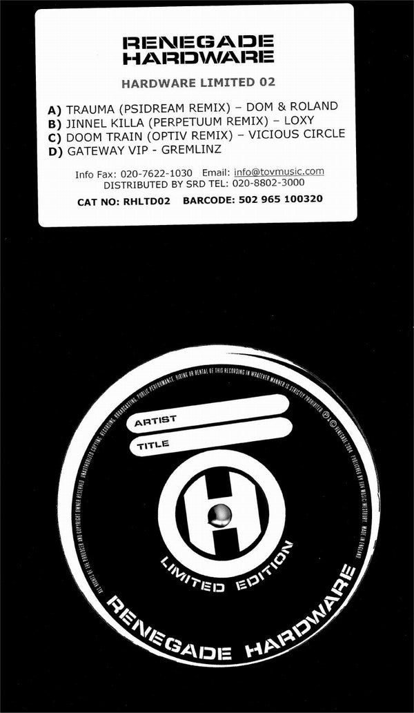 Various - Hardware Limited 02 Remix EP | Very Good (VG) Generic