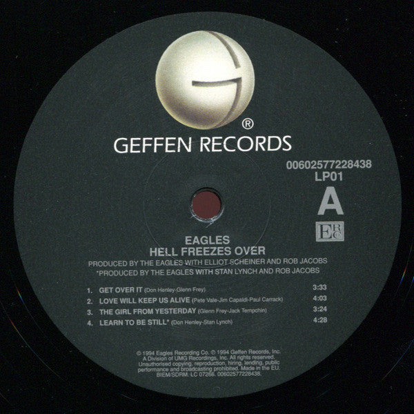 Eagles Hell Freezes Over Geffen Records, Eagles Recording Company, Universal Music Group 2xLP, Album, RE, RM, 180 Mint (M) Mint (M)
