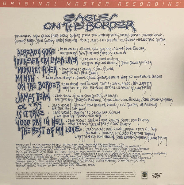 Eagles On The Border Mobile Fidelity Sound Lab, Asylum Records 2x12", Album, RE, RM, 180 + Box, Ltd, Num Mint (M) Mint (M)