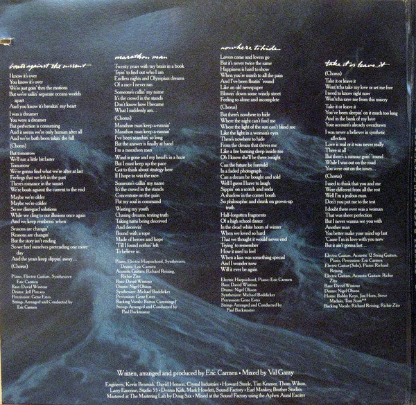 Eric Carmen - Boats Against The Current | Very Good Plus (VG+) Near Mint (NM)