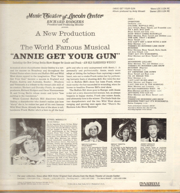 Annie Get Your Gun (An Original Cast Album - Music Theater Of Lincoln Center) | Near Mint (NM) Very Good Plus (VG+)