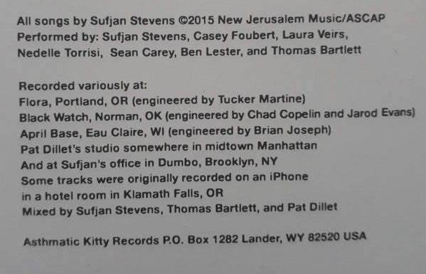 Sufjan Stevens - Carrie & Lowell | Mint (M) Mint (M)