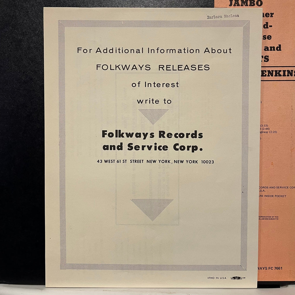 Ella Jenkins - Jambo And Other Call And Response Songs And Chants | Excellent (EX) Near Mint (NM)
