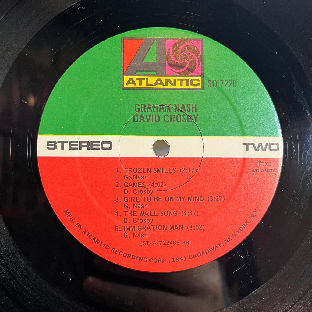 Crosby & Nash - Graham Nash / David Crosby (VINYL) | Excellent+ (EX+) Very Good (VG)