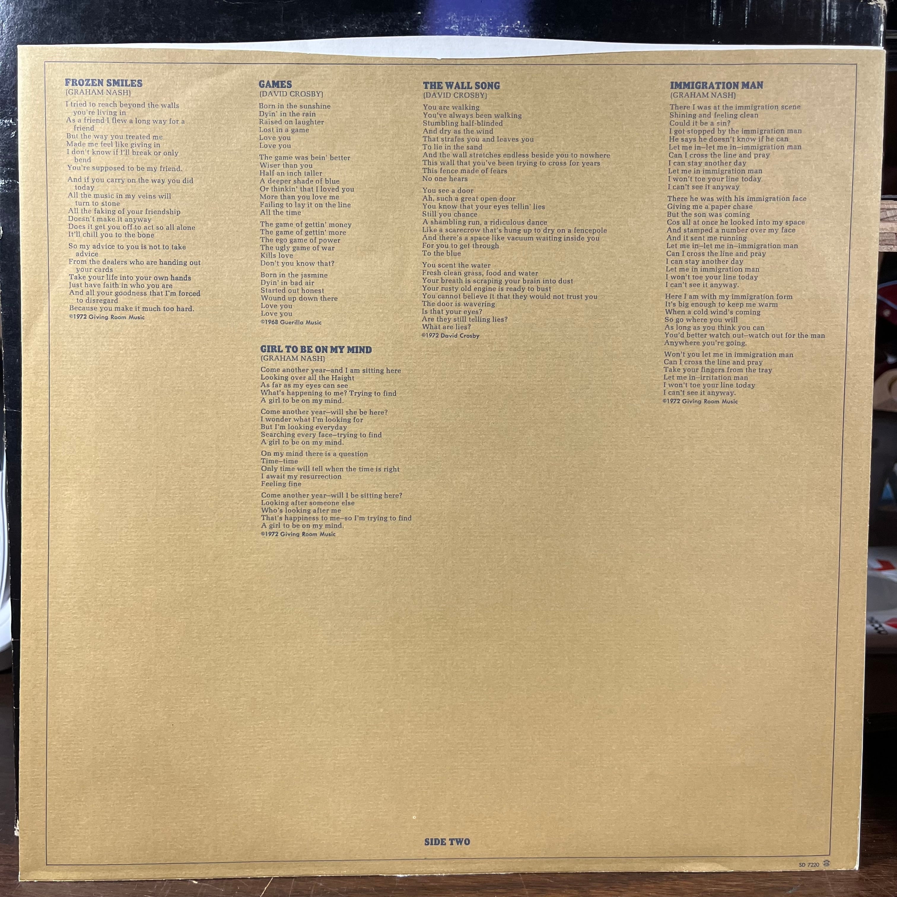 Crosby & Nash - Graham Nash / David Crosby (VINYL) | Excellent+ (EX+) Very Good (VG)