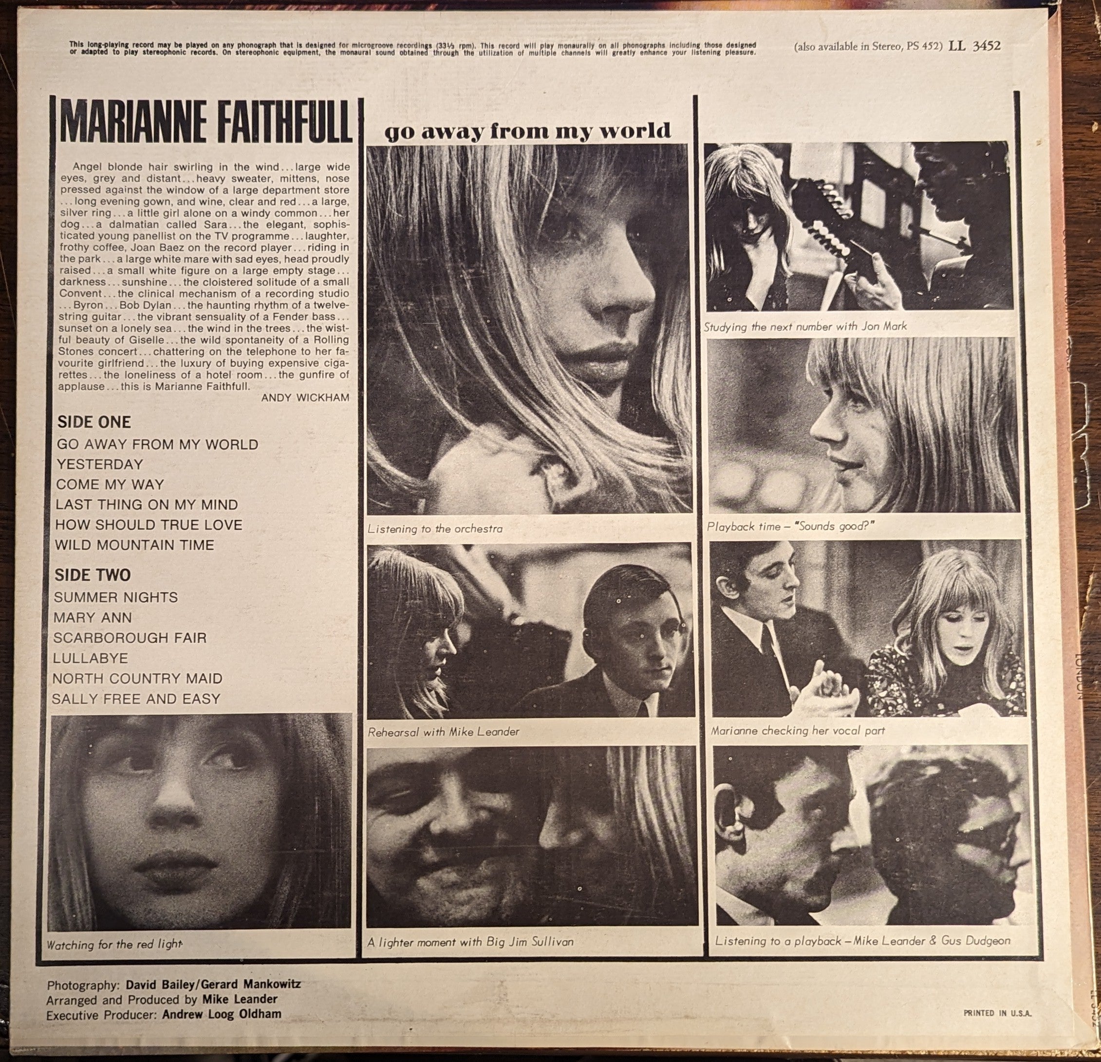 Marianne Faithfull - Go Away From My World *MONO* | Excellent (EX) Near Mint (NM)