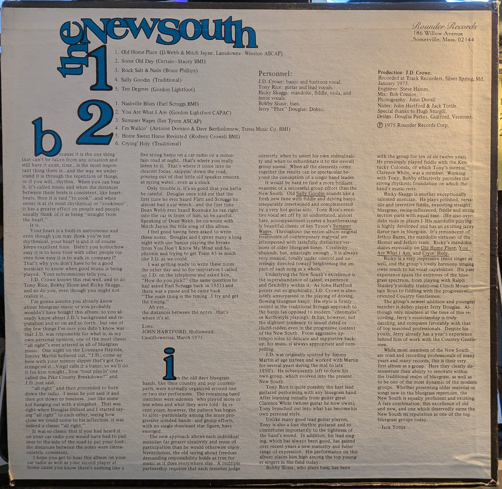 J.D. Crowe & The New South - The New South (VINYL) | Excellent (EX) Very Good Plus (VG+)