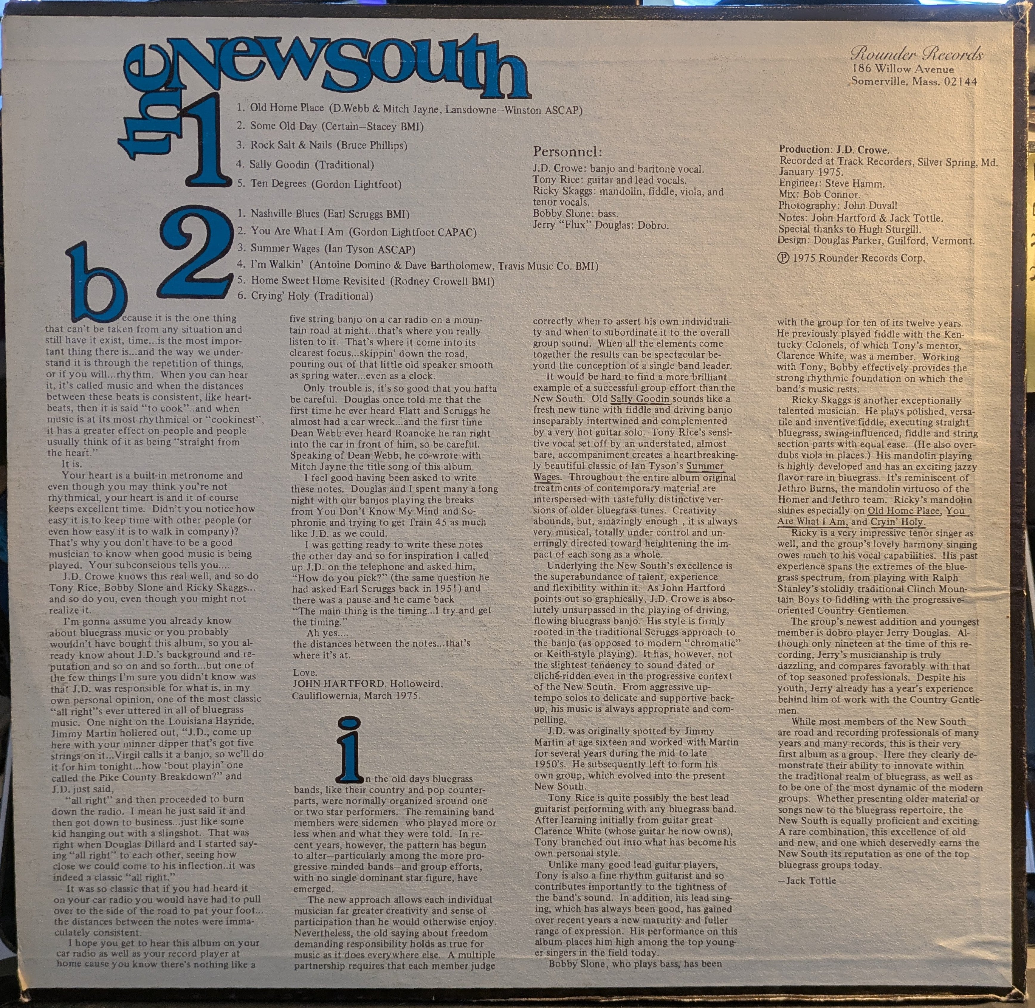 J.D. Crowe & The New South - The New South (VINYL) | Excellent (EX) Very Good Plus (VG+)