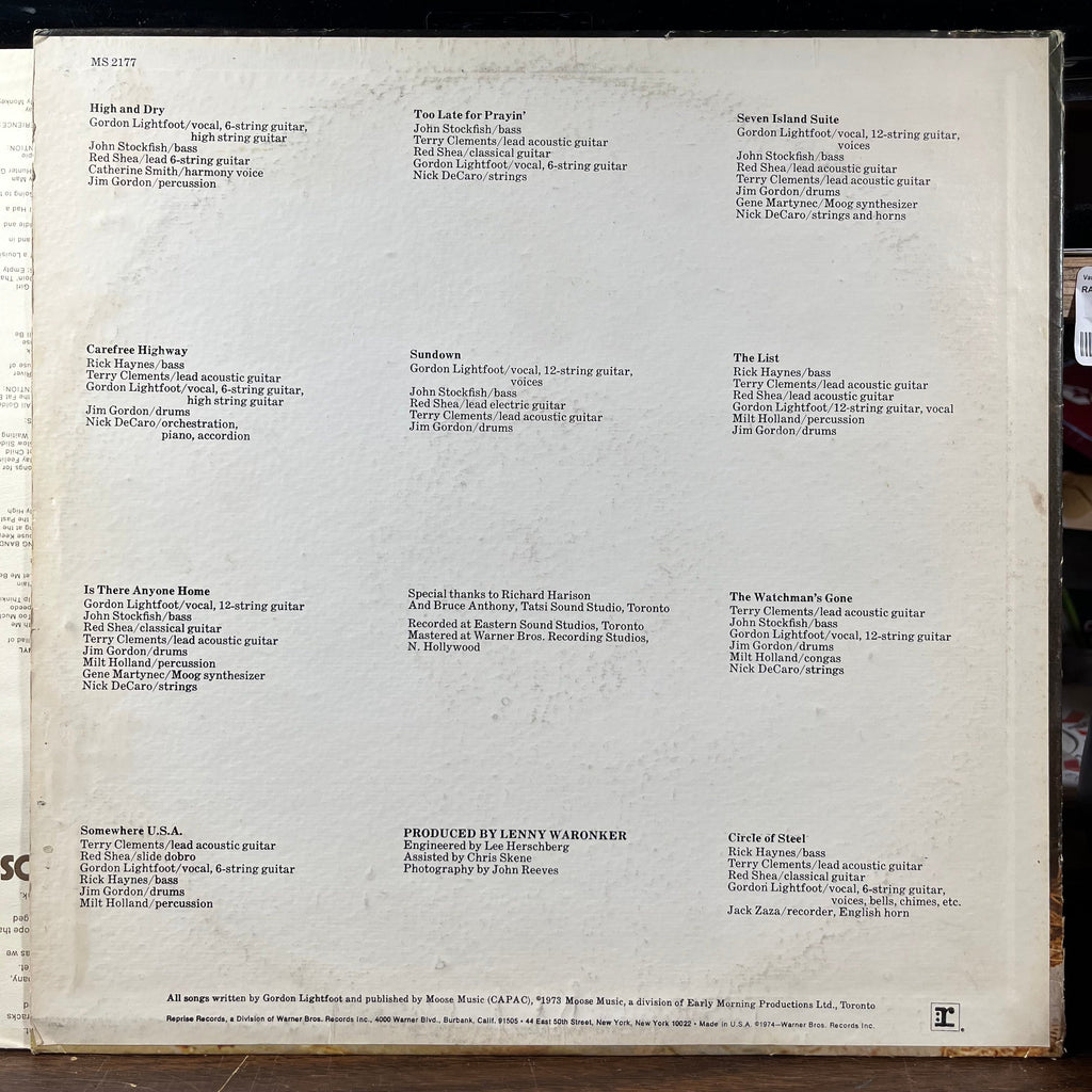 Gordon Lightfoot - Sundown (VINYL) | Excellent (EX) Excellent (EX)