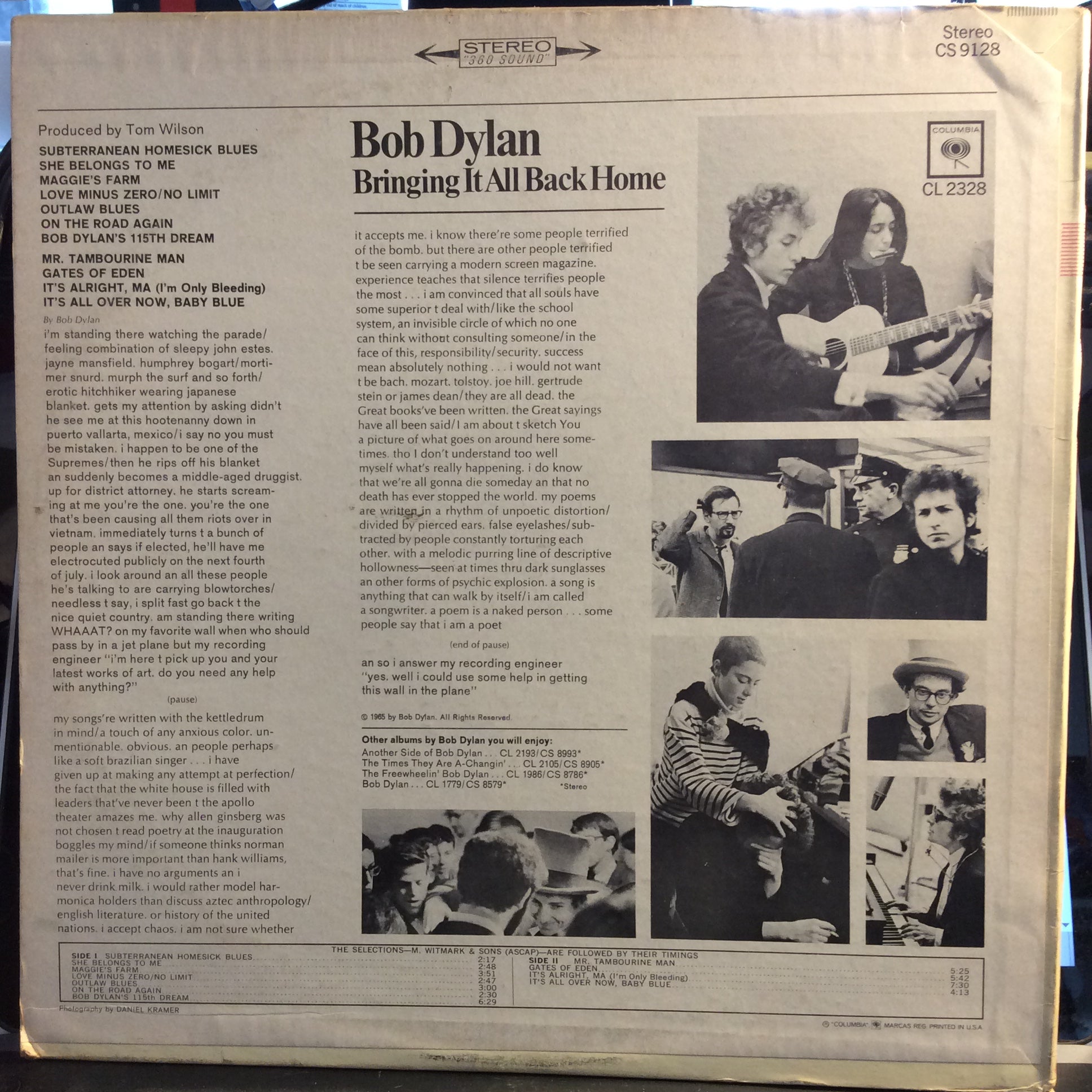 Bringing It All Back Home (VINYL) | Excellent (EX) Very Good Plus (VG+)