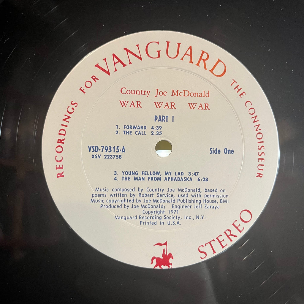 Country Joe McDonald - War War War (VINYL) | Near Mint- (NM-) Excellent+ (EX+)