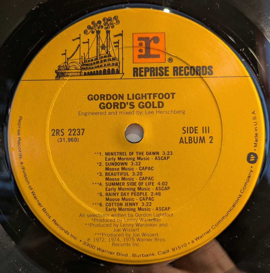 Gordon Lightfoot - Gord's Gold (2xVINYL) | Near Mint (NM) Very Good Plus (VG+)
