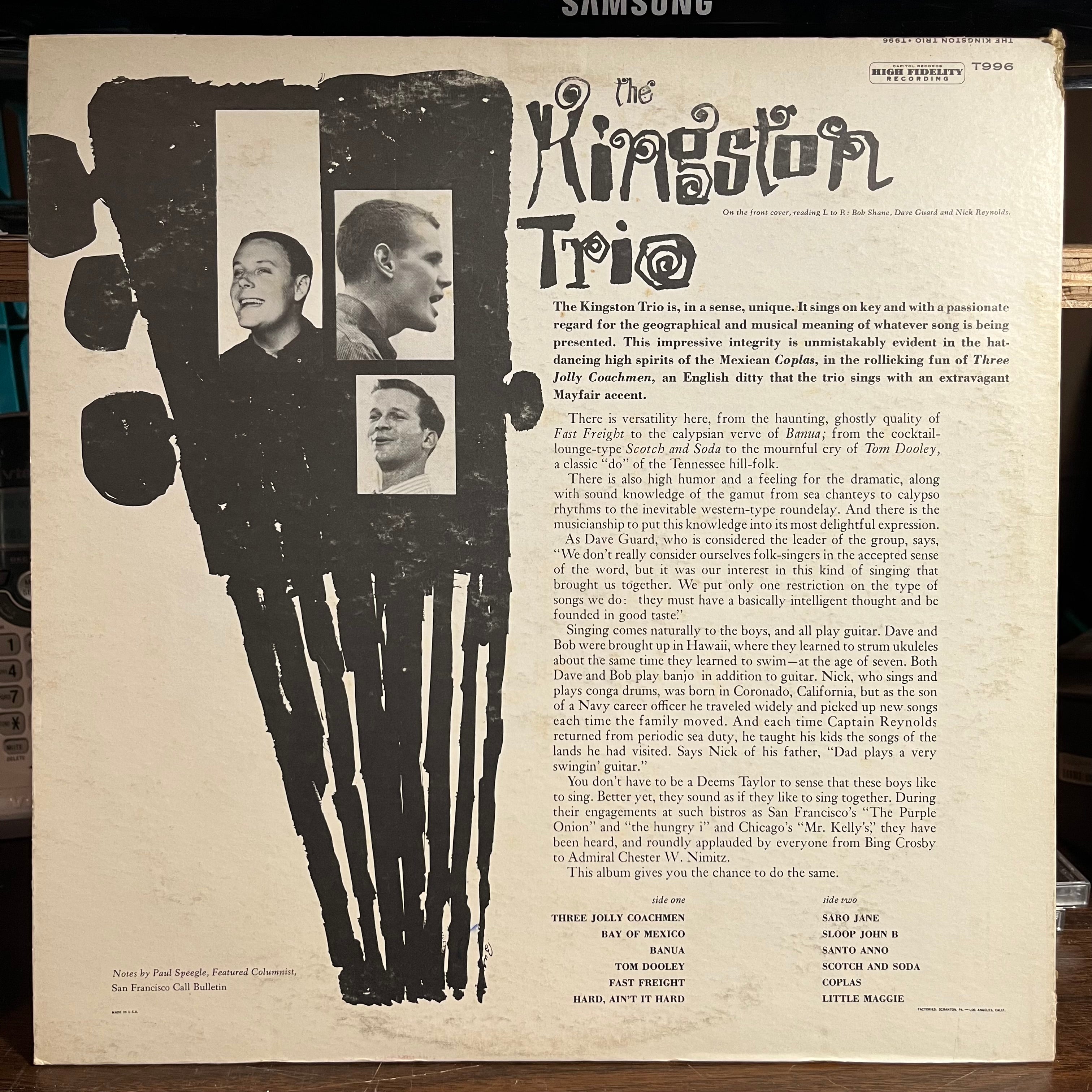 The Kingston Trio (VINYL) | Near Mint- (NM-) Near Mint- (NM-)