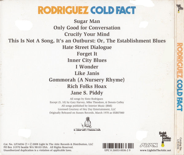 Sixto Rodriguez - Cold Fact (CD) | Near Mint (NM or M-)
