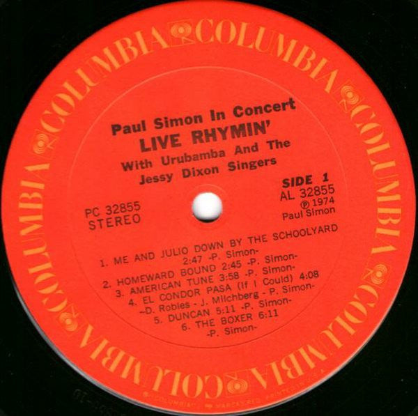 Paul Simon - Paul Simon In Concert Live Rhymin' (VINYL) | Near Mint (NM) Near Mint (NM)