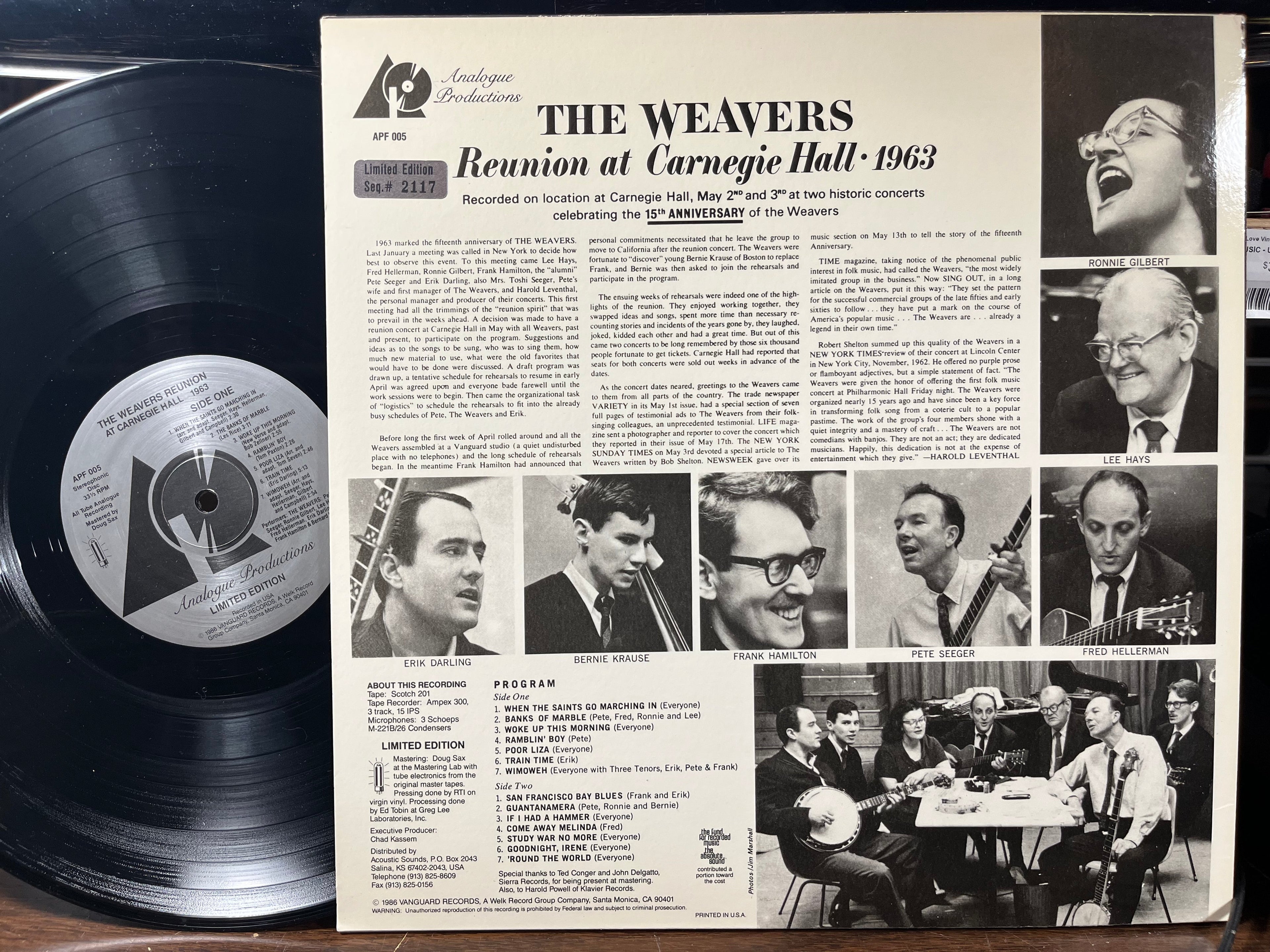 Reunion At Carnegie Hall - 1963 (VINYL) | Near Mint (NM) Excellent+ (EX+)