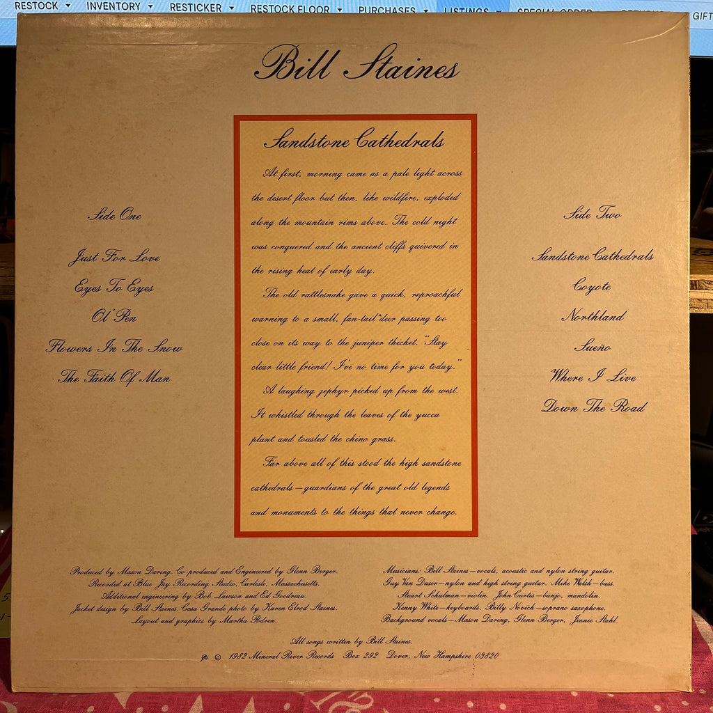 Bill Staines - Sandstone Cathedrals | Near Mint (NM) Excellent (EX)