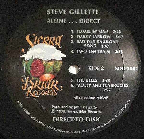 Steve Gillette - Alone... Direct *DIRECT-TO-DISK* | Near Mint (NM) Near Mint (NM)