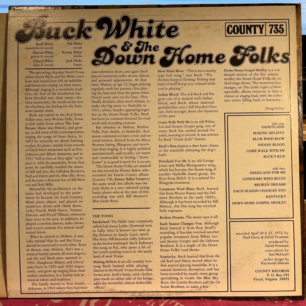 Buck White & The Down Home Folks - Buck White & The Down Home Folks | Near Mint (NM) Excellent (EX)