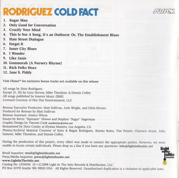 Sixto Rodriguez - Cold Fact (CD) | Near Mint (NM or M-)