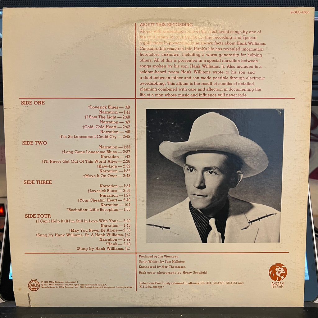 Hank Williams - The Legend Of Hank Williams In Song And Story | Near Mint (NM) Excellent (EX)